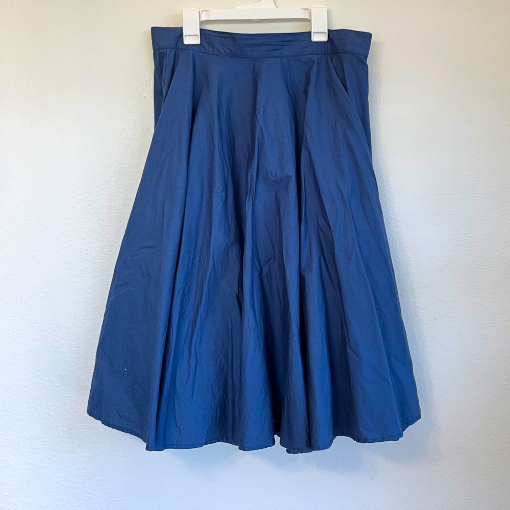 HELL BUNNY | Navy Blue 100% Cotton Circle Skirt | Size Large